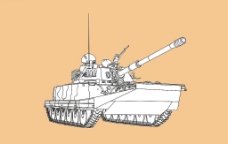 单色矢量坦克图片
