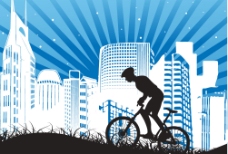 运都市自行车运动素材图片