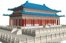 大殿建筑效果图3d模型图片