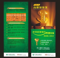 中国农业银行高赛尔金条易拉宝图片