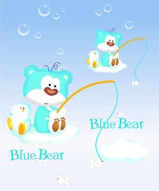 蓝色小熊和企鹅图片
