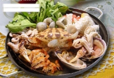 韩国菜海鲜火锅图片