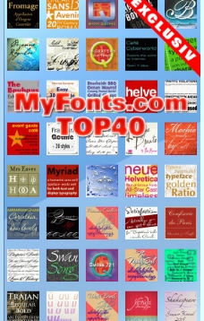 [著名字体网站MyFonts排名前40位字体包].TOP40.MyFonts.com